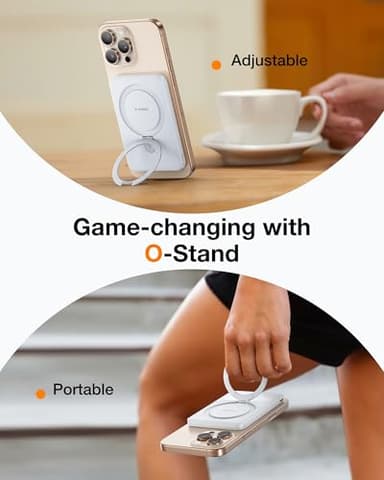 TORRAS EasyGo 0.45" Slim Magnetic Portable Charger Power Bank for iPhone, 5000mAh 22.5W PD Fast Charging Wireless Battery Pack Compatible with Magsafe, iPhone Air,Pro,Pro Max,17,16,15,14,13,12, White - Image 6