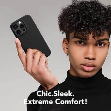 GONEZ Magnetic for iPhone 16 Pro Case, Compatible with MagSafe, [Screen Protector + Camera Lens Protector], Silicone Shockproof Anti-Scratch Protective Phone Case 6.3 inch, Black - Image 9