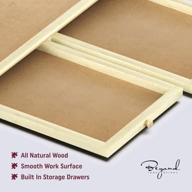 1000 Piece Wooden Jigsaw Puzzle Table - 4 Drawers, Rotating Puzzle Board | 30” X 22” Jigsaw Puzzle Board | Puzzles Cover Included - Portable Puzzle Tables for Adults and Kids by Beyond Innoventions - Image 6