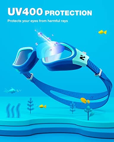 ZIONOR Kids Swim Goggles, G1MINI SE Anti-Fog Swimming Goggles for Kid Child 6-14 - Image 2