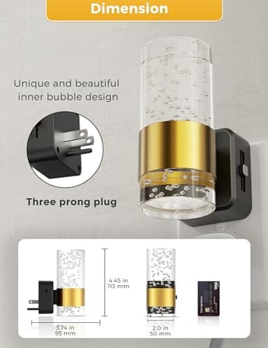 Night Lights Plug into Wall, White Light LED NighLight with Adjustable Brightness, Plug in Night Light with Auto Light Sensor, Wall Sconce-Style Design Night Light for Bathroom,Hallway, 2 Pack - Image 6