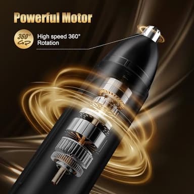 Ear and Nose Hair Trimmer for Men Women, 3-in-1 Professional Painless USB Rechargeable Eyebrow Trimmer, Nose Hair Trimmer for Men, Facial Hair Remover with Powerful Motor, Black - Image 4