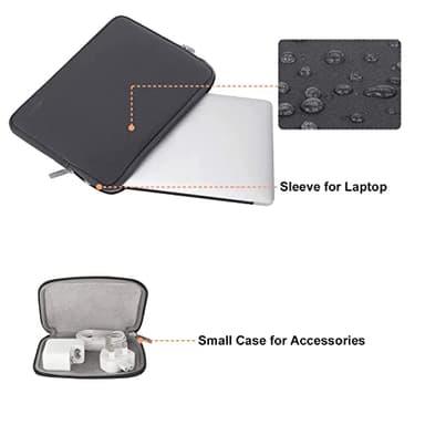 MOSISO Laptop Case 16 inch, 15-15.6 inch Laptop Sleeve Bag Compatible with MacBook Pro 16 inch, HP, Acer, Dell, Lenovo, ASUS Notebook, Neoprene Computer Sleeve Bag with Small Case, Space Gray - Image 2