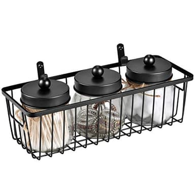 SheeChung Farmhouse Decor Metal Wire Bathroom Storage Organizer Basket Bins - for Cabinets, Shelves, Closets, Vanity Countertops, Under Sinks, Pantry, Laundry Room, Garage - Small, 2 Pack (Black) - Image 8