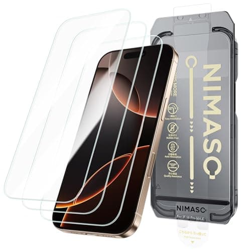NIMASO for iPhone 16 Pro Screen Protector, 3 Pack Tempered Glass Screen Protector for iPhone 16 Pro, Automatic Dust Removal, Instant Installation,HD Clear, 9H Hardness Shockproof (6.3 inches) - Image 1