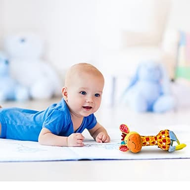 HUADADA Baby Soft Rattles Shaker, Infant Developmental Hand Grip Toys, Sensory Learning Toys with Teether, Sounds for Baby, 3-6-9-12 Months Old - Image 7