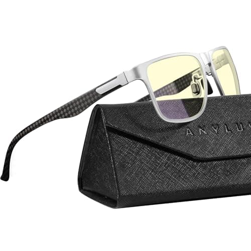 ANYLUV Blue Light Blocking Glasses Men Computer Gaming Glasses Lightweight Al-Mg Metal Anti Eyestrain Eye Protection - Image 1