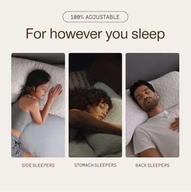 Coop Home Goods Original Adjustable Pillow, King Size Bed Pillows for Sleeping, Cross Cut Memory Foam Pillows - Medium Firm Back, Stomach and Side Sleeper Pillow, CertiPUR-US/GREENGUARD Gold - Image 3