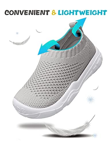 JOINFREE Toddler Shoes Boys Girls Sneakers Non-Slip Walking Shoes for Kids Grey 11 Little Kid - Image 6