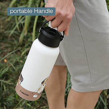 Funkrin Insulated Water Bottle with Straw Lid & Spout Lid, 32oz Personalized Vacuum Stainless Steel Travel Mug, Leak Proof Double Wall Bottle for Hot & Cold Beverages - Image 7