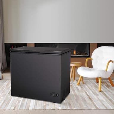 Antarctic Star 7.0 Cu.ft Chest Freezer 6.8℉to -4℉with Removable Basket Free Standing Top open Door Compact Freezer with Adjustable 7 Temperature Defrost Water Drain/Power Saving UL Certified Black - Image 9