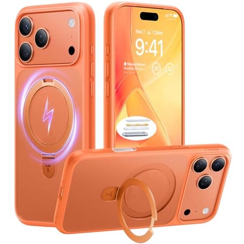 TORRAS for iPhone 17 Pro Max Case with Stand, Camera Control Button, Fit for MagSafe, Military Grade Protection, Translucent Slim Soft Edge Case for iPhone 17 Pro Max 6.9", Orange - Image 1