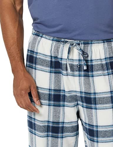 Amazon Essentials Men's Breathable Flannel Pyjama Trousers (Available in Big & Tall), Grey White Plaid, M - Image 6