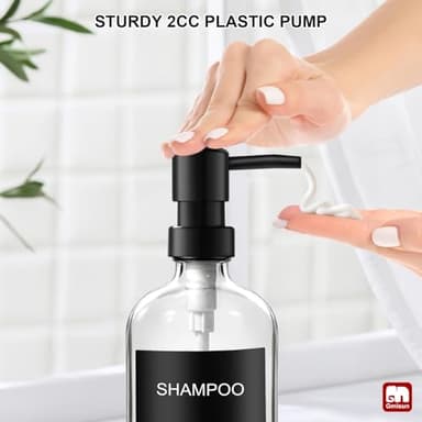 GMISUN Clear Glass Soap Dispenser, 3 Pack Bathroom Hand Soap Dispenser with Plastic Pump, 16 Oz Kitchen Hand and Dish Clear Dispenser Set, Modern Vintage - Image 4