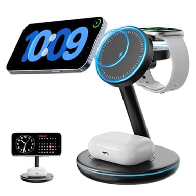 2025 3 in 1 Charging Station for Apple iPhone AirPods Watch with Mag-Safe Charger Wireless Charger Stand for iPhone 17 16 15 14 13 12 Series AirPods iWatch Series - Gifts for Wife & Husband - Image 1