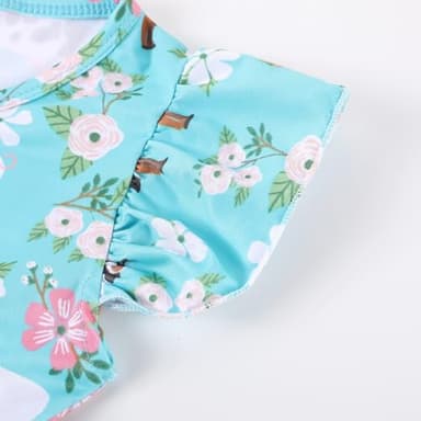 nebljgo Toddler Girls Dress Farm Cow Flutter Sleeve Pearl Cow Children Girl Spring Summer Kids Dress 6-7Y - Image 3