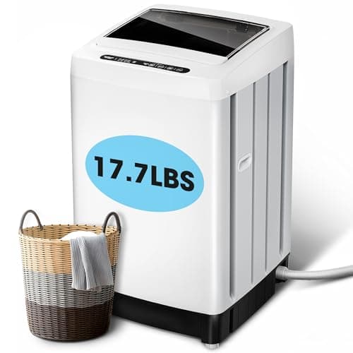 Portable Washing Machine - Compact Home Laundry Washer for Apartment,1.5 Cu.ft,8 Wash programs,10 Water Level, Small Clothes Washer with Drain Pump for Bathroom, Dorms,RVs,White - Image 1