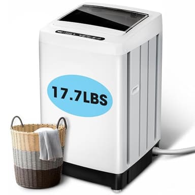 Portable Washing Machine - Compact Home Laundry Washer for Apartment,1.5 Cu.ft,8 Wash programs,10 Water Level, Small Clothes Washer with Drain Pump for Bathroom, Dorms,RVs,White - Image 1