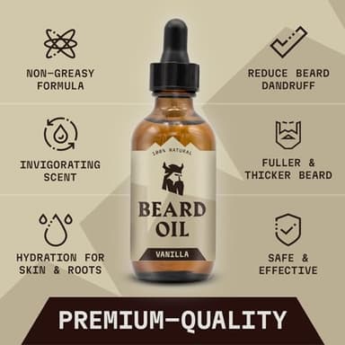 Striking Viking Vanilla Beard Oil for Men - Naturally Derived Conditioner with Argan & Jojoba Oils for Softening, Moisturizing and Growth (2 Oz) - Image 5