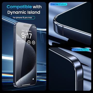 Fotbor [3+3 Pack for iPhone 15 Pro Max Screen Protector with Camera Lens Protector, Tempered Glass Shatterproof Easy Installation Frame, HD Clear Full Coverage iPhone 15 Pro Max Accessories 6.7 Inch - Image 7