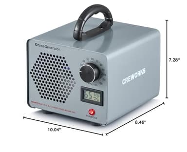 CREWORKS Ozone Odor Machine, Commercial Ozone Generator Air Purifier with Timer Display, 45000 mg/h Ozone Machine for Car Home Smoke Pet Odor Removal, High Capacity for 3200 sq ft Room, Silver - Image 10