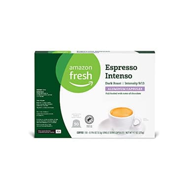Amazon Fresh Espresso Intenso Dark Roast Aluminum Capsules, Compatible with Nespresso Original Brewers, Intensity 9/13, 50 Count (5 Packs of 10) - Image 6