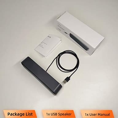 [Upgraded] USB Computer /Laptop Speaker with Stereo Sound & Enhanced Bass, Portable Mini Sound Bar for Windows PCs, Desktop Computer and Laptops - Image 7