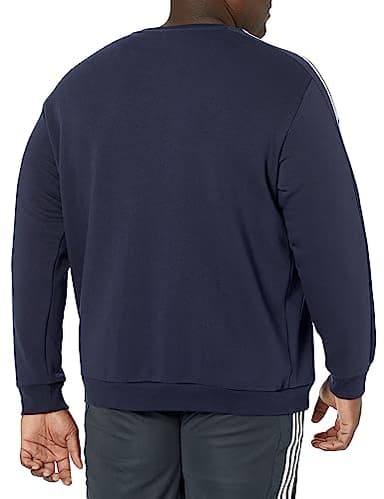 adidas Men's Tall Size Essentials Fleece 3-Stripes Sweatshirt, Ink - Image 2