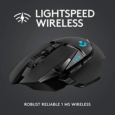 Logitech G502 Lightspeed Wireless Gaming Mouse with Hero 25K Sensor, PowerPlay Compatible, Tunable Weights and Lightsync RGB - Black - Image 2