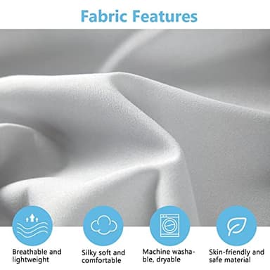 TILLYOU Baby Crib Sheets for Boys Girls, Fitted Crib Sheet 2 Pack for Standard Crib and Toddler Mattresses, Super Soft Toddler Bed Sheets, 28"x52"x8", White & Gray - Image 8