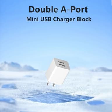 USB Charger Block, 2Pack Portable Chargers Plug, 5V 2.1A Dual USB-A Port Charging Cube,USBA Wall Charge Power Adapter Compatible with iPhone,Android,Garmin Watch,Samsung Watch,PS4 Controller and More - Image 2