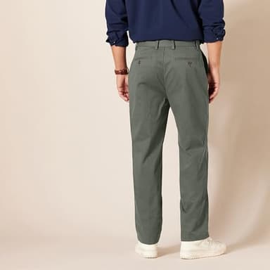 Amazon Essentials Men's Classic-Fit Wrinkle-Resistant Flat-Front Chino Pant (Available in Big & Tall), Dark Olive, 40W x 30L - Image 3