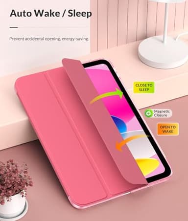 MoKo Case for New iPad (A16) 11th Generation 2025/ 10th Generation 2022, iPad 11 inch/ 10.9 inch Case with Soft TPU Translucent Frosted Back Cover, Auto Wake/Sleep, Support Touch ID, Watermelon - Image 7