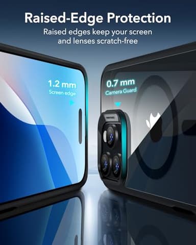ESR for iPhone 16 Pro Max Case, Compatible with MagSafe, Shockproof Military-Grade Protection, Magnetic Phone Case for iPhone 16 Pro Max, Classic Hybrid Case (HaloLock), Clear Black - Image 7