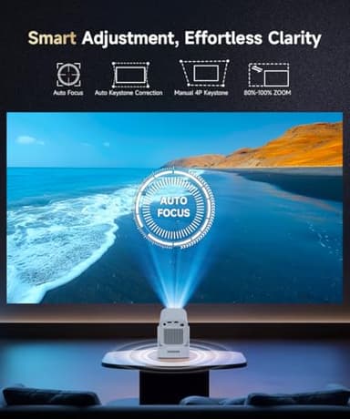 【Auto Focus&1080P】Magcubic Mini Smart Projector with 4K Support, Portable Projector with Wifi and Bluetooth, 5W Speaker, Built in Apps, Voice Control, Outdoor Movie Projector - Image 3