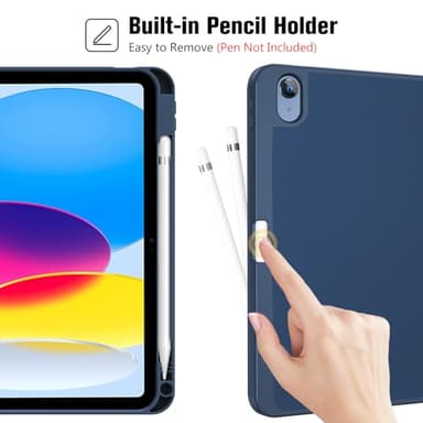 ProCase for iPad (A16) 11th Generation 11 Inch 2025/ iPad 10th Generation 10.9 Inch 2022 Case with Pencil Holder, Hybrid Cover with Soft TPU Back, Supports Touch ID, Auto Wake/Sleep -Darkblue - Image 3