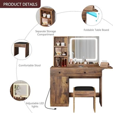 GarveeHome Makeup Vanity Desk - Image 4