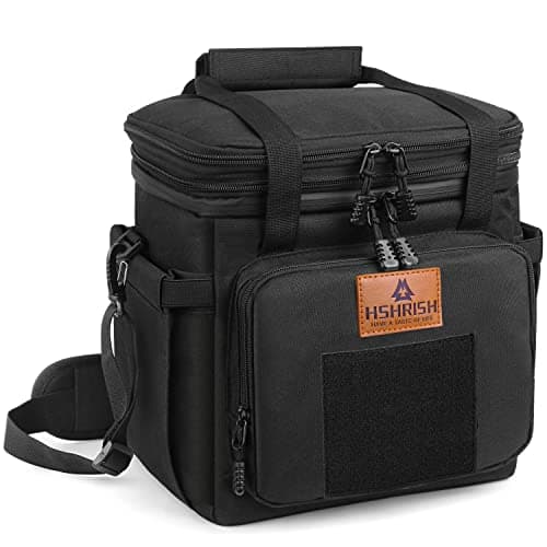 HSHRISH Lunch Box for men, Large Expandable Insulated Lunch Bag, Durable Waterproof Leakproof Tactical Cooler Bag for Adults Men to Work Picnic Beach Day Trips, 24 Cans/16 L, Black - Image 1