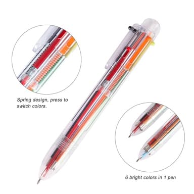 JPSOR 28 Pack Multicolor Pen, 0.5mm 6-in-1 Multicolor Ballpoint Pens, 6 Colors Retractable Ballpoint Pens for Office School Supplies Students Gift - Image 4