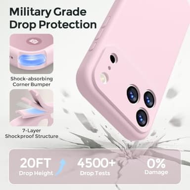 Ktele Magnetic for iPhone 17 Pro Case [Compatible with Magsafe] [Premium Silicone Satin-Smooth Touch] Slim Shockproof Anti-Scratch Microfiber Lining Case, 6.3 inch, Chalk Pink - Image 6