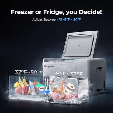 BougeRV 12 Volt Refrigerator 12V Car Fridge 23 Quart Portable Freezer Compressor Cooler 12/24V DC 110~240 Volt AC for Truck Van RV Camper SUV Travel Camping Road Trips Tailgating -8℉~50℉ - Image 2