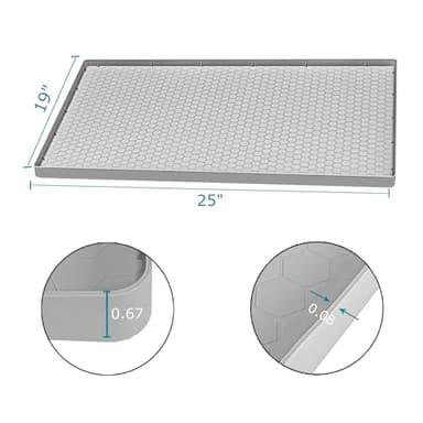 Jacooxi Under Sink Mat 25 x 19, Silicone Under Sink Mats for Kitchen Waterproof, Under Sink Liner, Easy to Clean Bathroom Cabinet Mat Organizers and Storage, Light Grey - Image 2