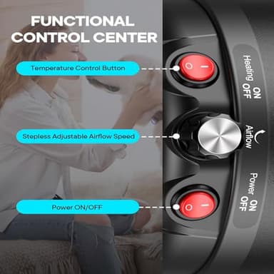 EGFKI Dog Dryer, 5.2HP/ 3800W Pet Grooming High Velocity Force Blower with 4 Nozzles, Adjustable Speed and Temperature Dog Hair Dryers for Grooming - Image 6