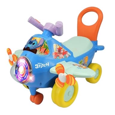 Kiddieland: Activity Plane: Stitch - Disney Light & Sound Foot-to-Floor Vehicle, Interactive Dashboard, Propellers, Push-Pull Handle, Toddlers 12mo+ - Image 1