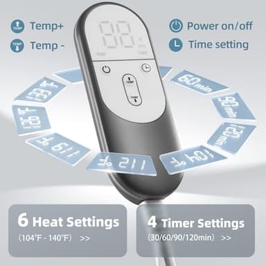 VALGELUIK 17x33 Heating Pad for Pain Relief | Ultra-Soft Microplush Fabric | 6 Adjustable Heat Settings (Moist & Dry) | Safe 2-Hour Auto Shut-Off | Perfect for Back, Neck, Shoulders | Great Gift Idea - Image 2