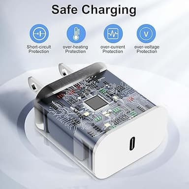 iPhone USB C Charger Block, 20W PD Type C Fast Charging Power Adapter Cube Brick Box, iPhone Wall Charger Plug for Apple iPhone 16 Pro Max/16 Plus/15/14 Pro/14 Plus/13 Pro/13/12 Mini/11,XR/X/for iPad - Image 2