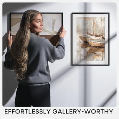 Homeforia Black 12x12 Picture Frames, High End Metal 12 x 12 Square Poster Frame with Mat 10 x 10 Photo, 12x12 Black Frame Matted to 10x10 Print, 12by12 Thin Frames, Tempered Glass, Wall Kit, Set of 1 - Image 8