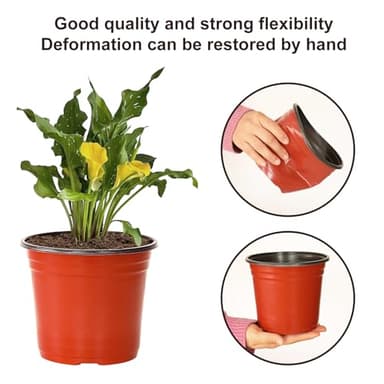 JNYONG 6 Inch 120 Pack Plastic Nursery Pots with Drainage Holes,Plastic Seed Starting Pots, Reusable Seedling Flower Plant Container for Succulents, Seedlings, Cuttings, Transplanting - Image 3