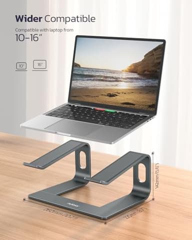 Nulaxy Fully Aluminum Detachable Laptop Stand, Ergonomic Ventilated Cooling Laptop Holder Computer Riser for Desk, Anti-Slip Design Notebook Stand Compatible with All 10-16" MacBook/Dell XPS/HP/Lenovo - Image 5