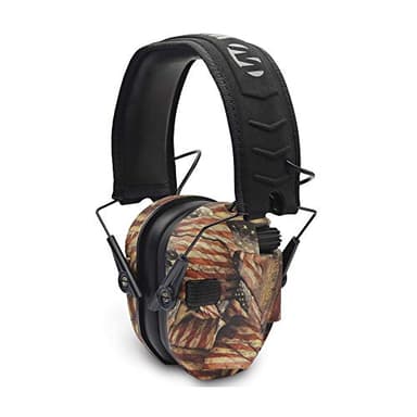 Walker's Razor Slim Ultra Low Profile Compact Design Adjustable Range Shooting Hunting Hearing Protection Electronic Earmuffs, AM Flag - Image 1